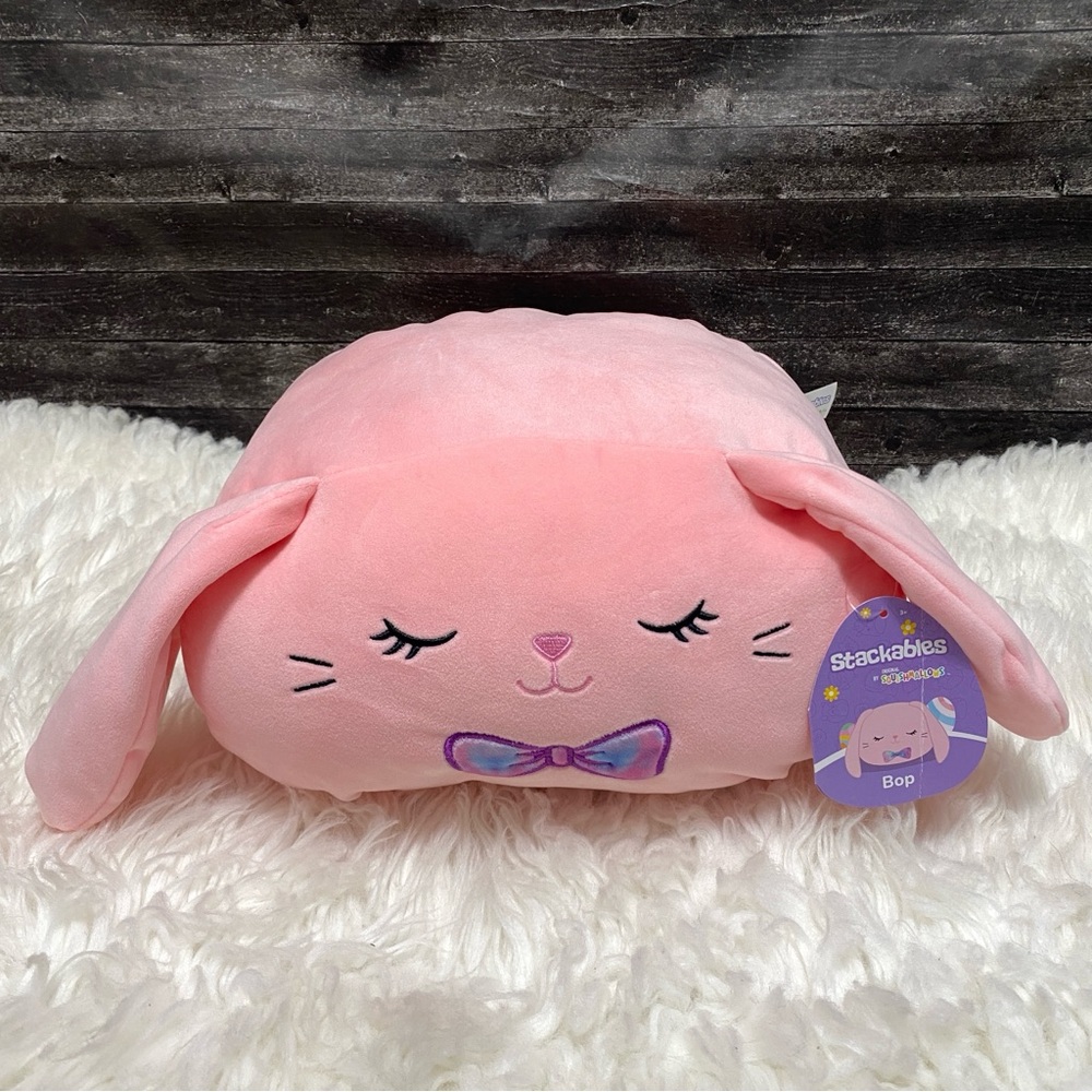 🆕 SQUISHMALLOWS BOP THE PINK BUNNY EASTER FLOPPY EARS STACKABLE PLUSH SOFT TOY